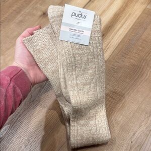 NWT Pudus Lifestyle Co Beige Sweater Socks
